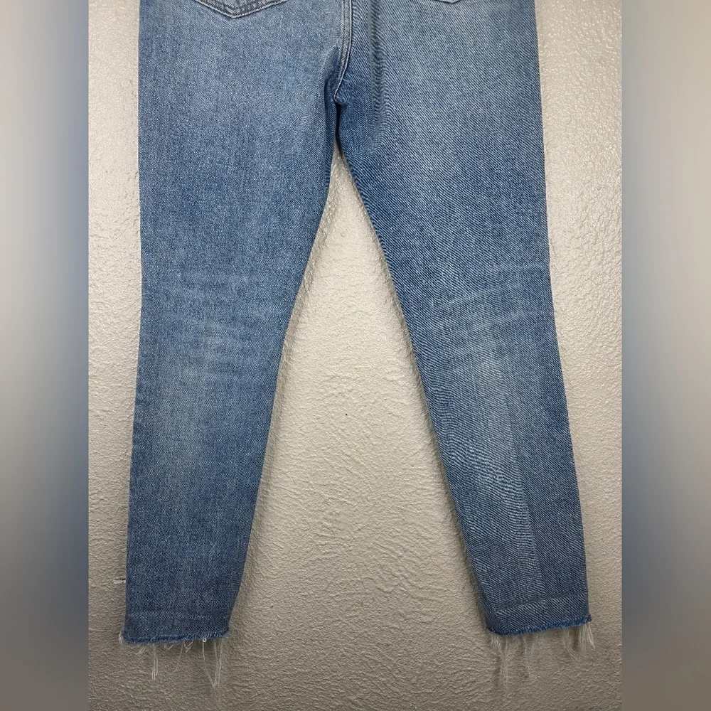 Free People We The Free Button Fly Jeans Frayed Bottom Distressed Womens Size 30